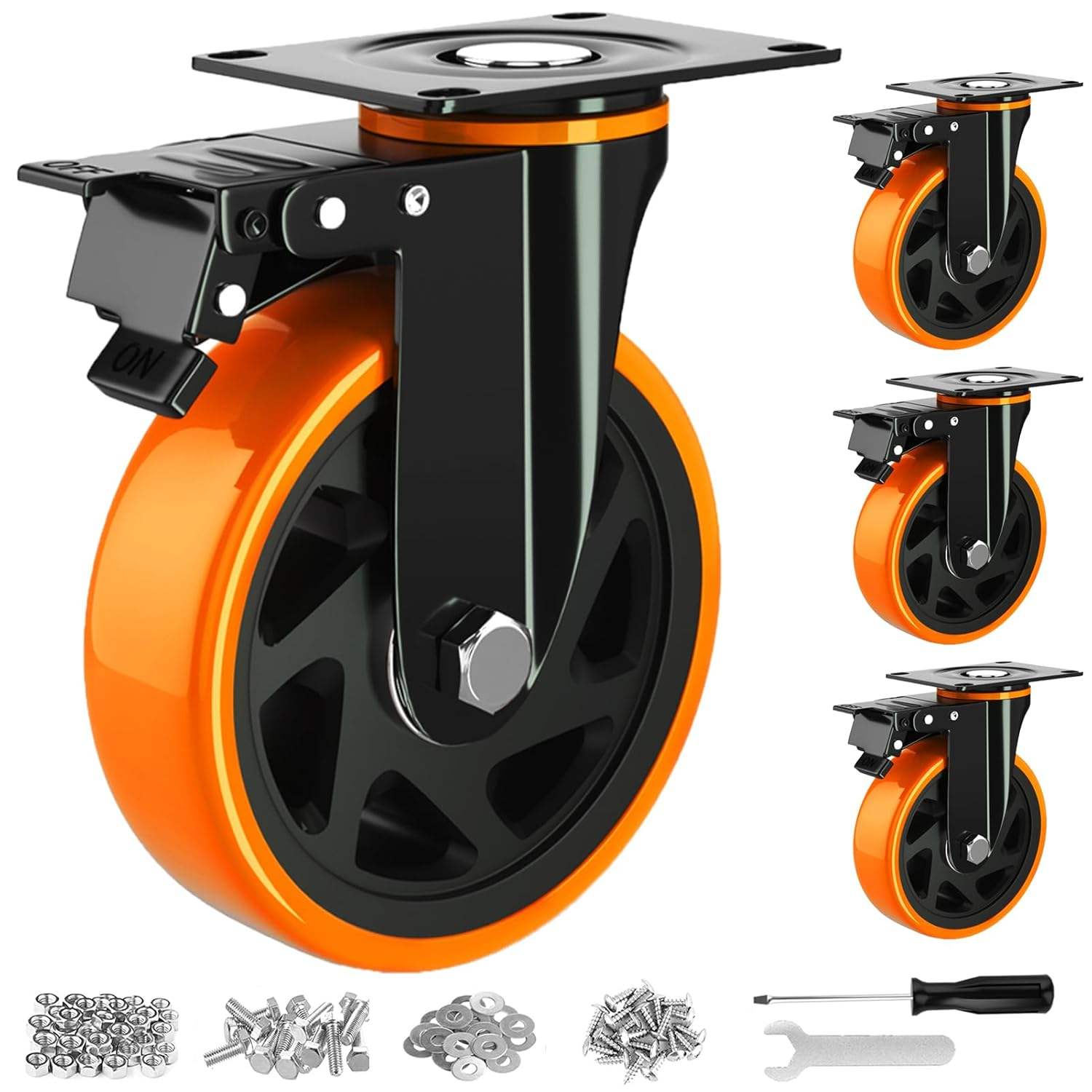6-Inch Heavy-Duty PU Casters
